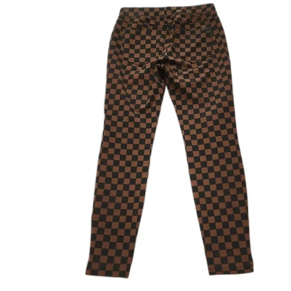 Sanctuary X Anthropologie Brown & Black Checkered Leggings Size S - Picture 2 of 9